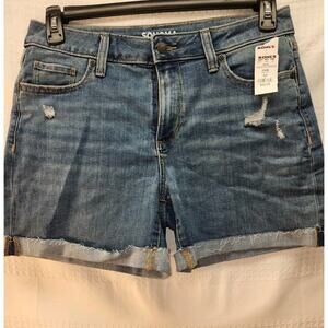 Sonoma Denim Shorts Womens Curvy Short Sz 6 High Rise Light Washed Raw Hem 1324